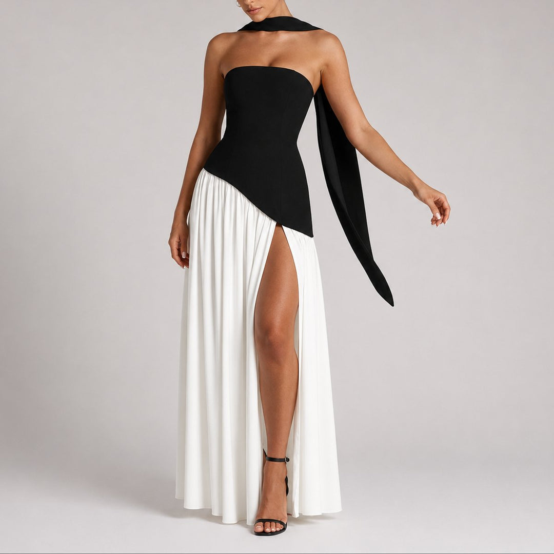 Damse Maxi Jurk Bruiloftsgast voor de Herfst in Wit