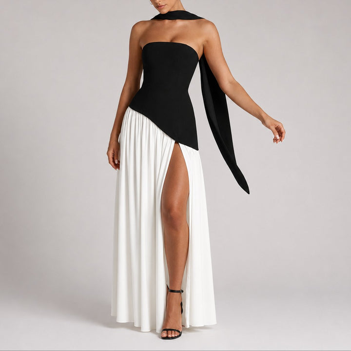 Damse Maxi Jurk Bruiloftsgast voor de Herfst in Wit