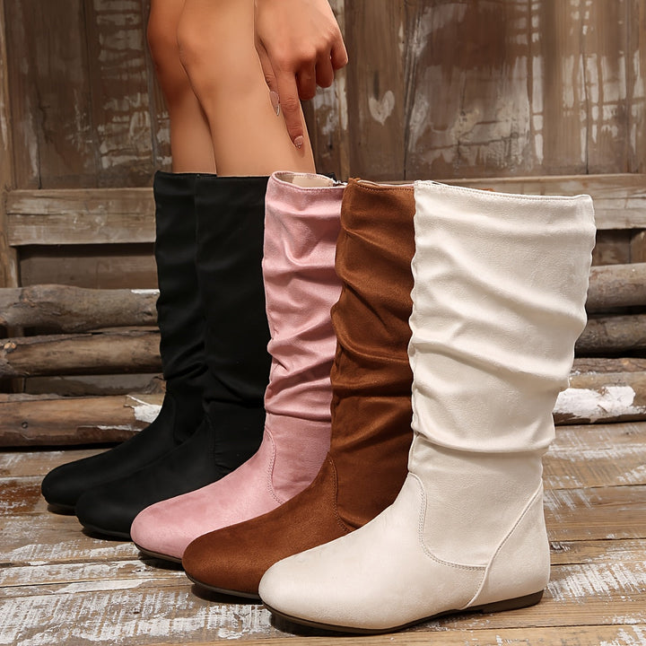 Elegante comfortabele dames laarzen met zijrits (11)