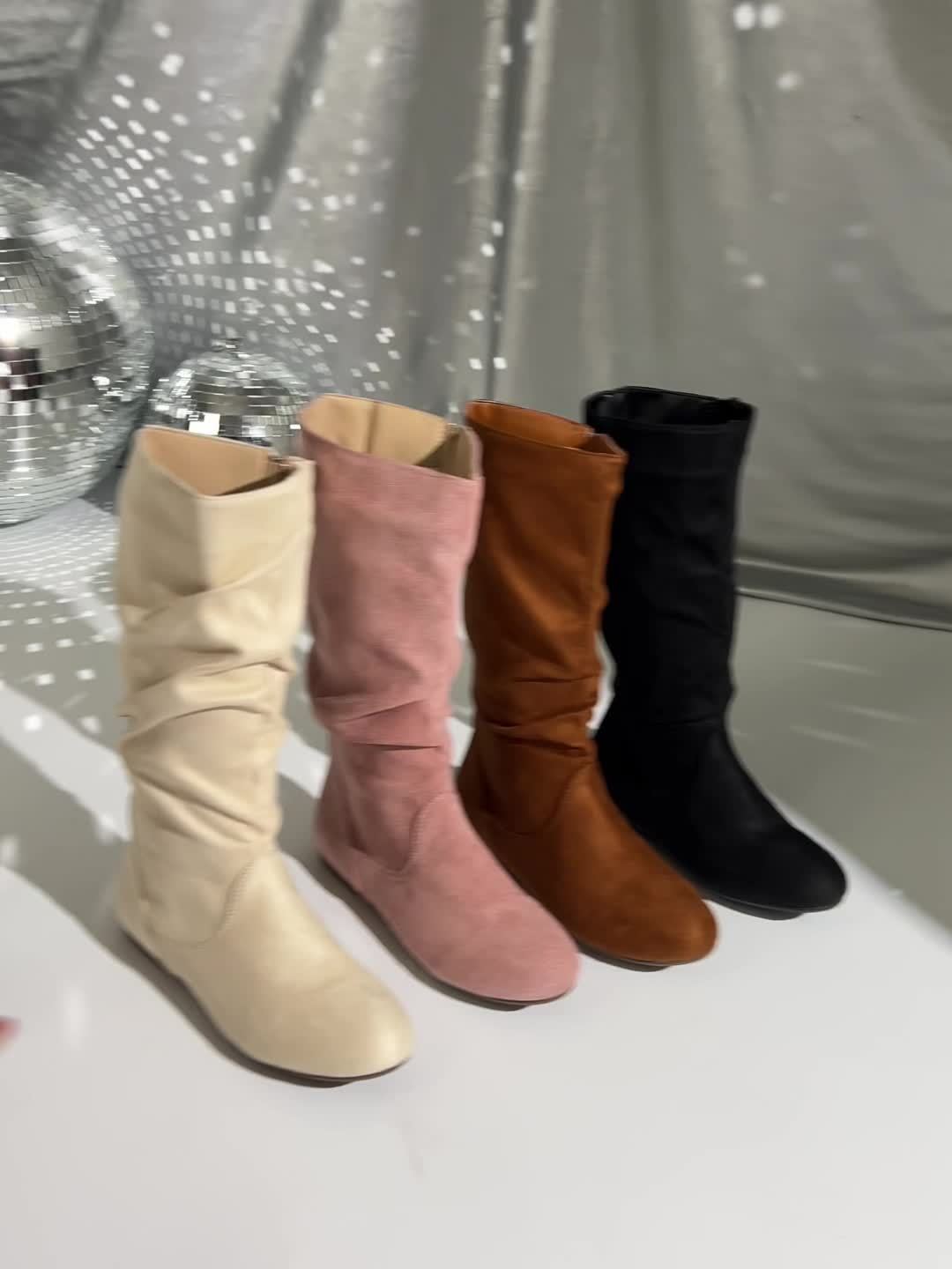Elegante comfortabele dames laarzen met zijrits (14)