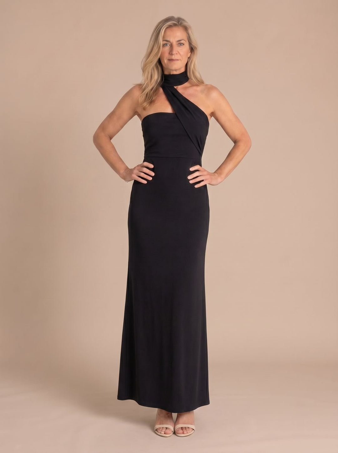 Elegante dames glitter feestjurk maxi in Zwart