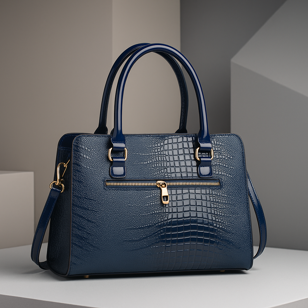 Elegante dames handtas gestructureerd in crocodile (2)