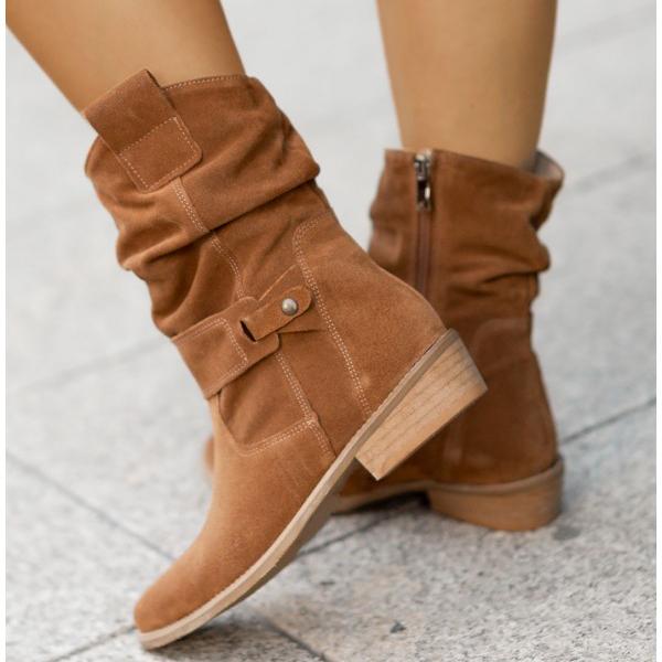 Elegante dames laarzen comfortabel enkel in Texan Brown