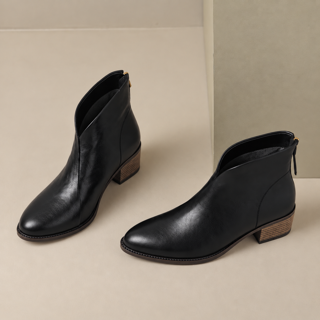Elegante dames laarzen met lage hak