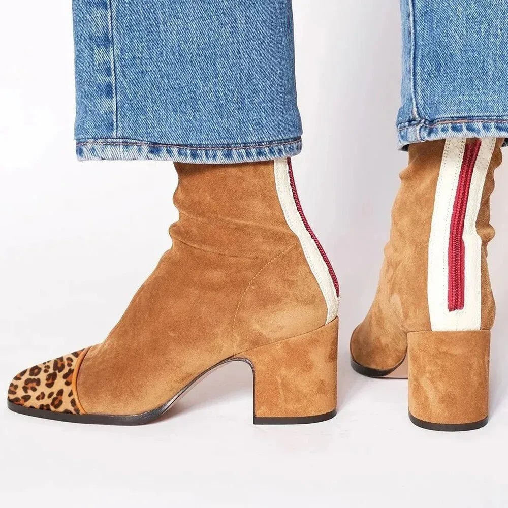 Elegante Dames Laarzen Suede met Blokhak (6)