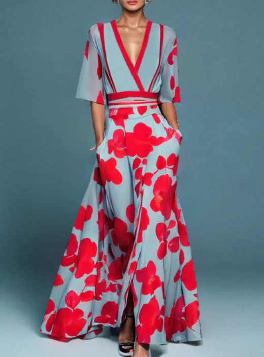 Elegante dames midi jurk voor feest in Blauw