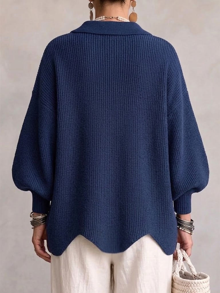 Elegante Dames Trui in Oversized Snit met Knopen (7)