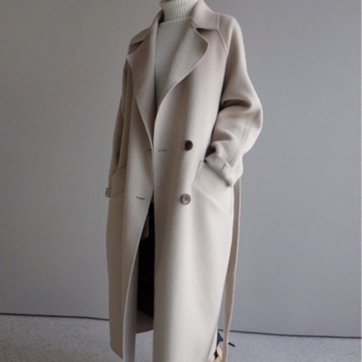 Elegante dames winterjas in longline-stijl in Off-White