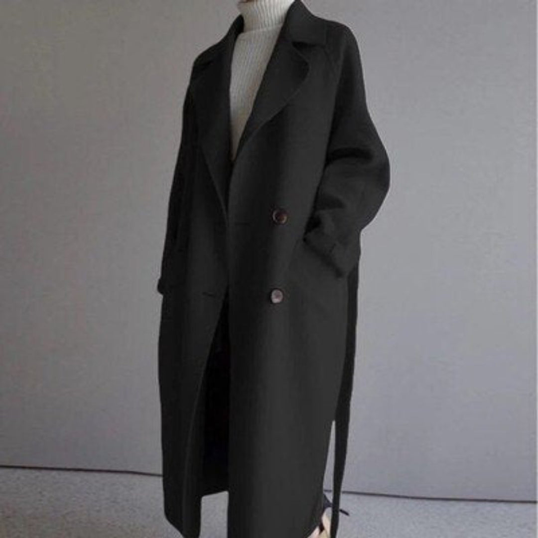 Elegante dames winterjas in longline-stijl in Zwart