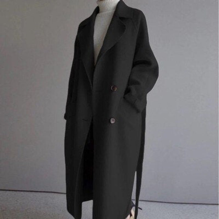 Elegante dames winterjas in longline-stijl in Zwart