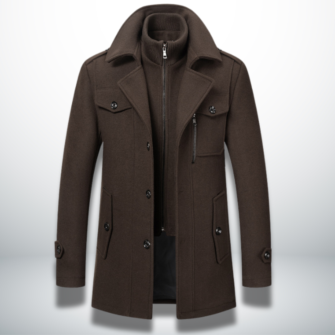 Elegante Heren Winterjas voor Bureau en Vrijetijd in Braun 2