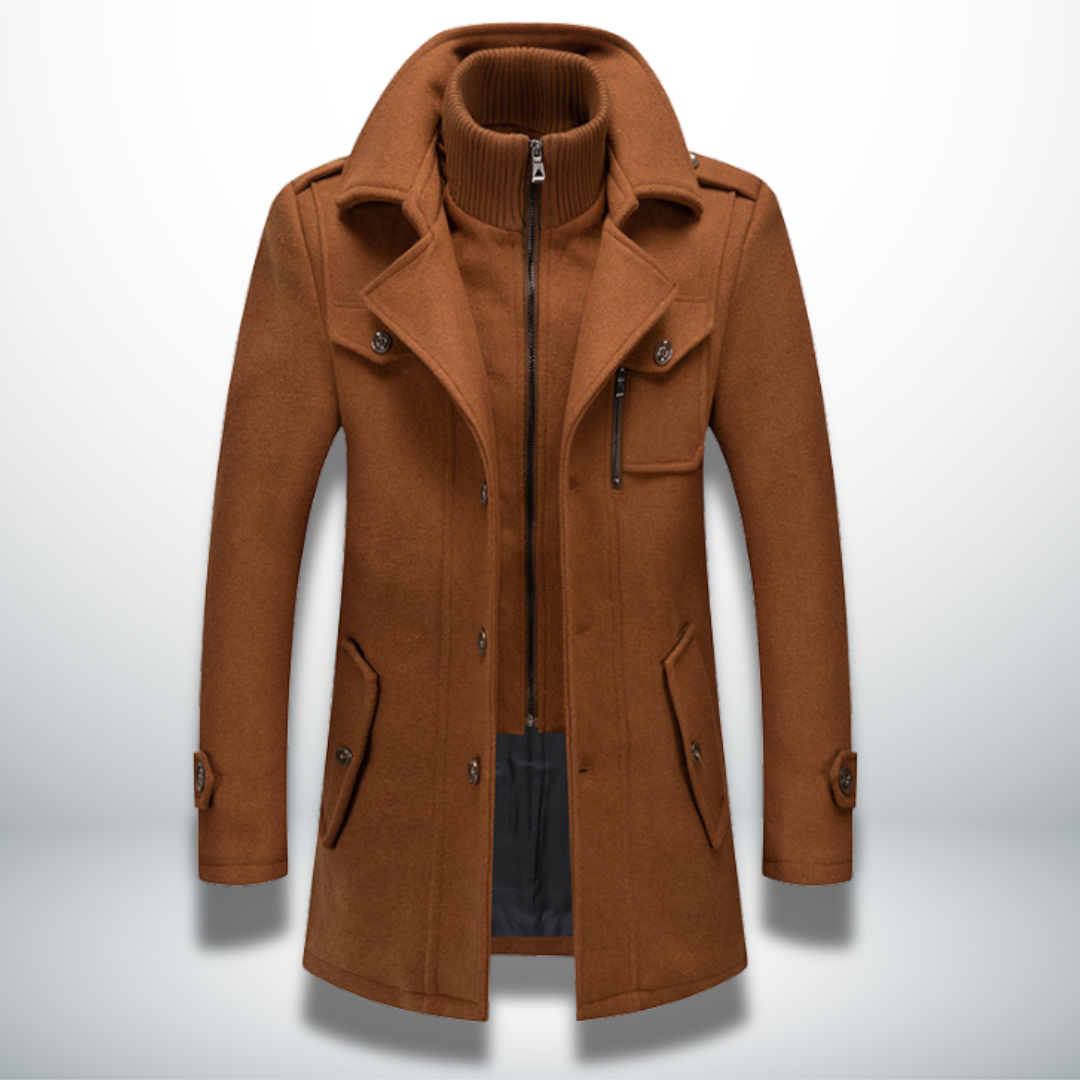 Elegante Heren Winterjas voor Bureau en Vrijetijd in Bruin