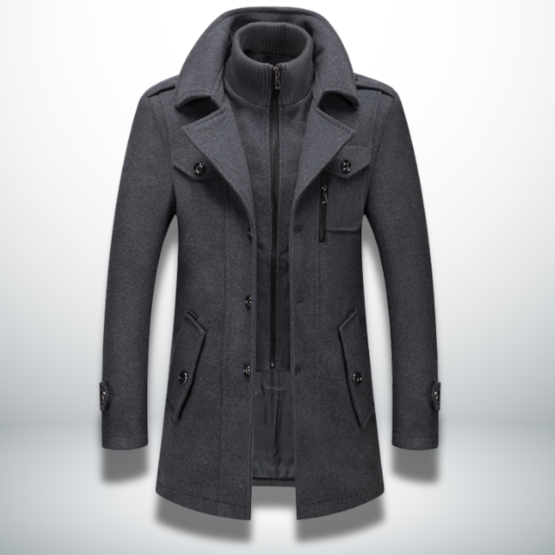 Elegante Heren Winterjas voor Bureau en Vrijetijd in Grijs
