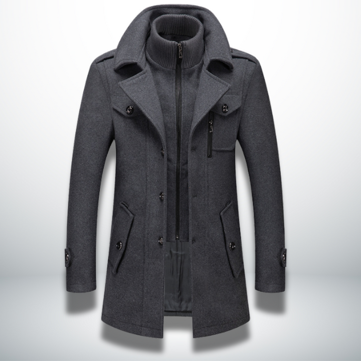 Elegante Heren Winterjas voor Bureau en Vrijetijd in Grijs
