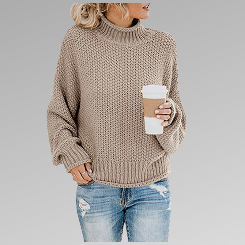 Elegante klassieke gebreide trui dames in Beige