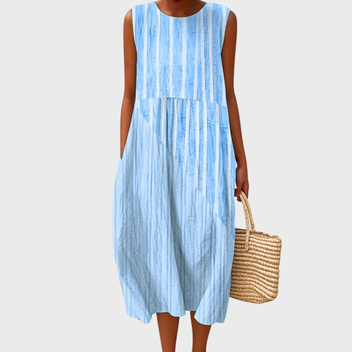 Elegante lichte midi jurk voor de zomer in Blau 2
