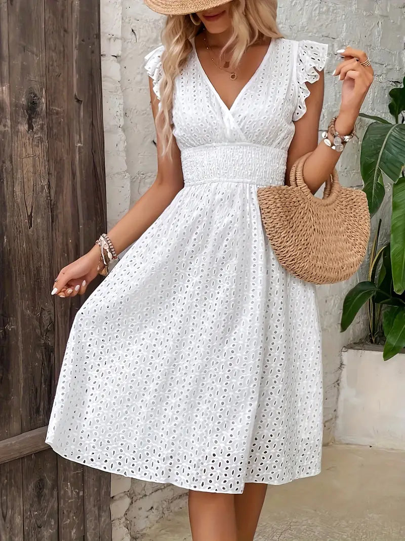 Elegante luchtige zomerjurk voor dames in Wit 2