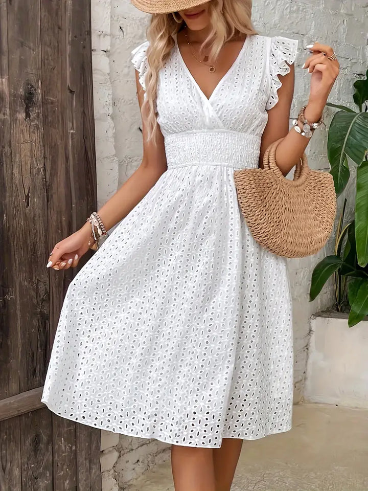 Elegante luchtige zomerjurk voor dames in Wit 2