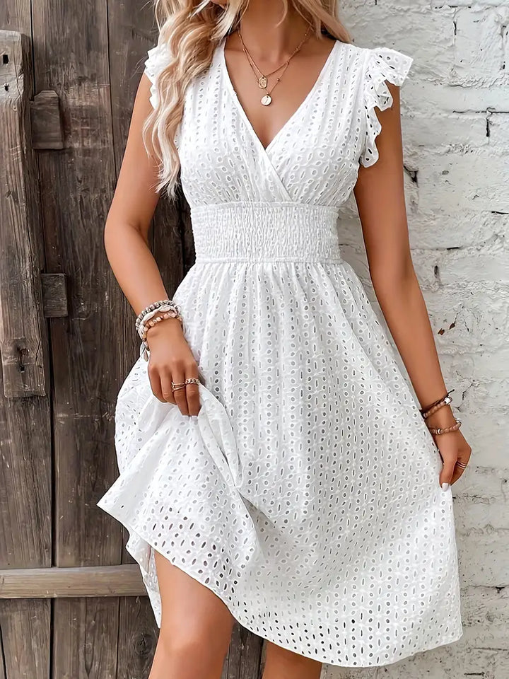 Elegante luchtige zomerjurk voor dames in Wit 3