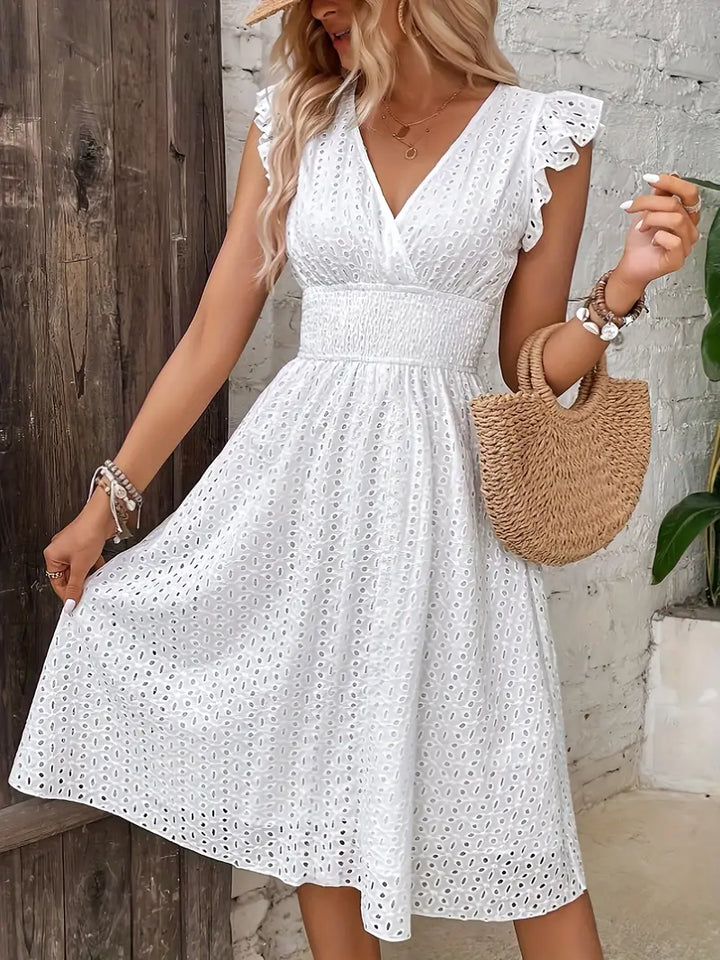 Elegante luchtige zomerjurk voor dames in Wit 4
