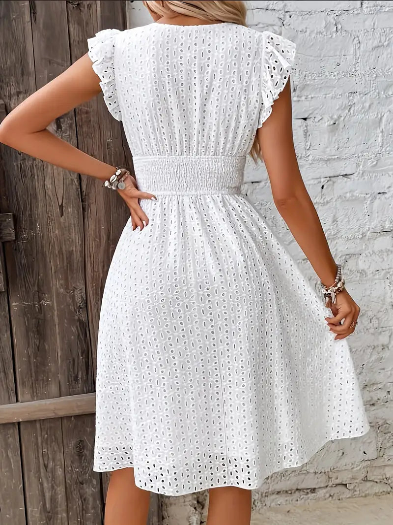 Elegante luchtige zomerjurk voor dames in Wit 5