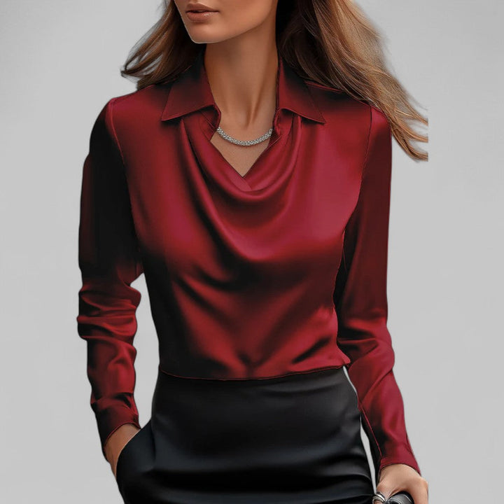 Elegante Satijnen Blouse voor Dames in Rood