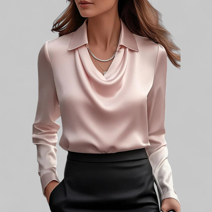 Elegante Satijnen Blouse voor Dames in Roze