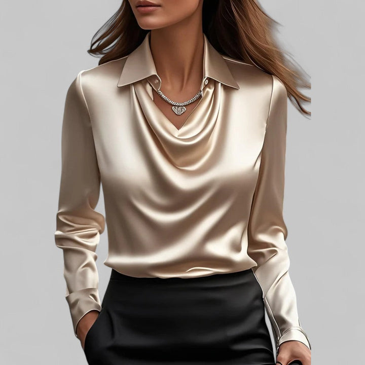 Elegante Satijnen Blouse voor Dames in Sekt