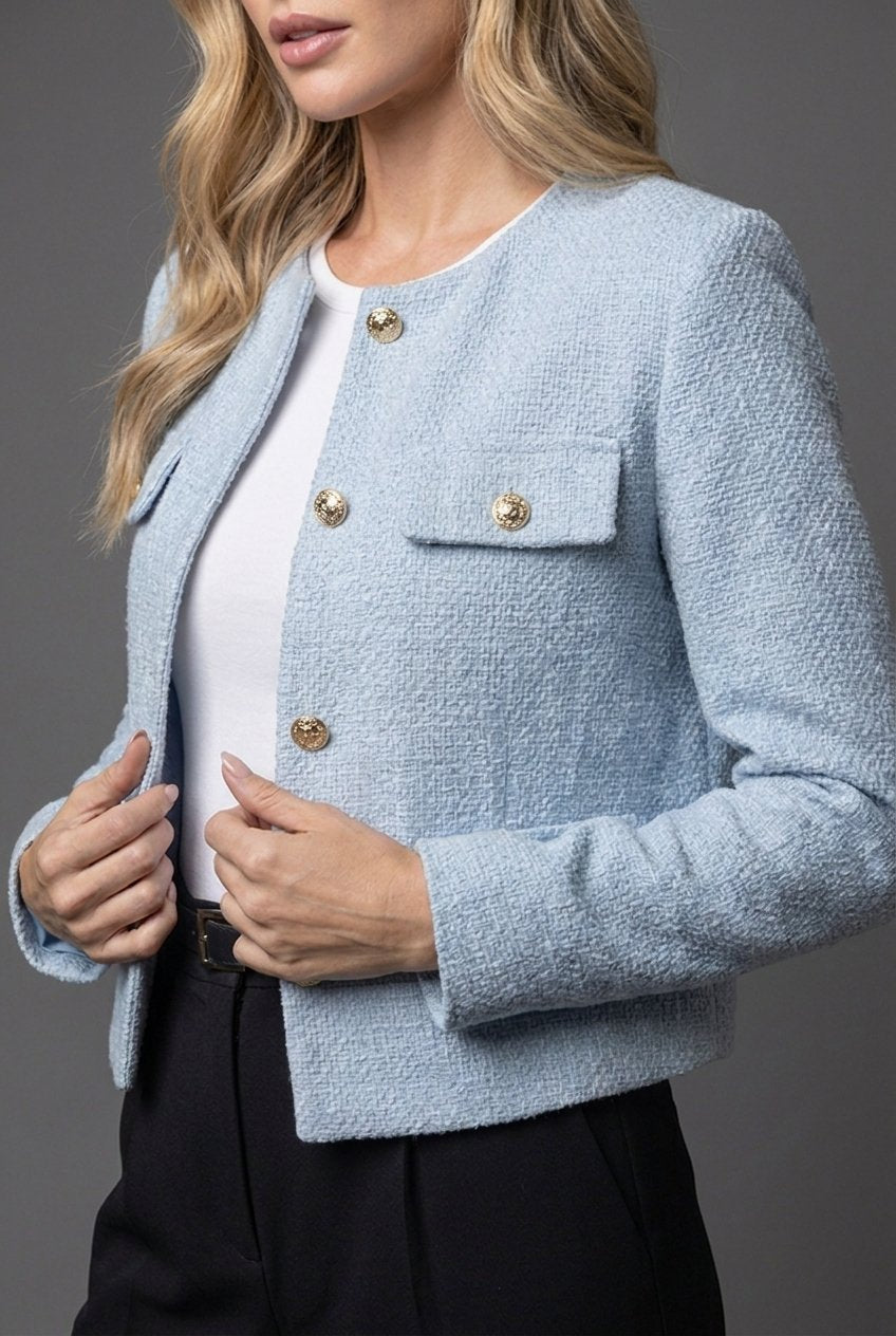 Elegante winterjas dames in tweed (3)