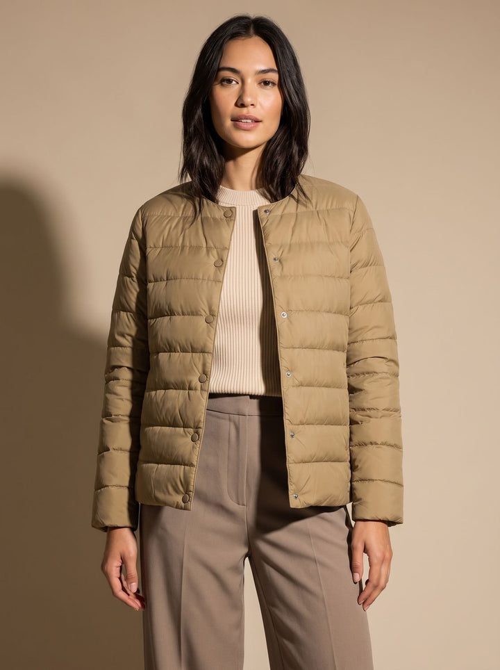 Gequilte slim-fit winterjas dames warm in Bruin