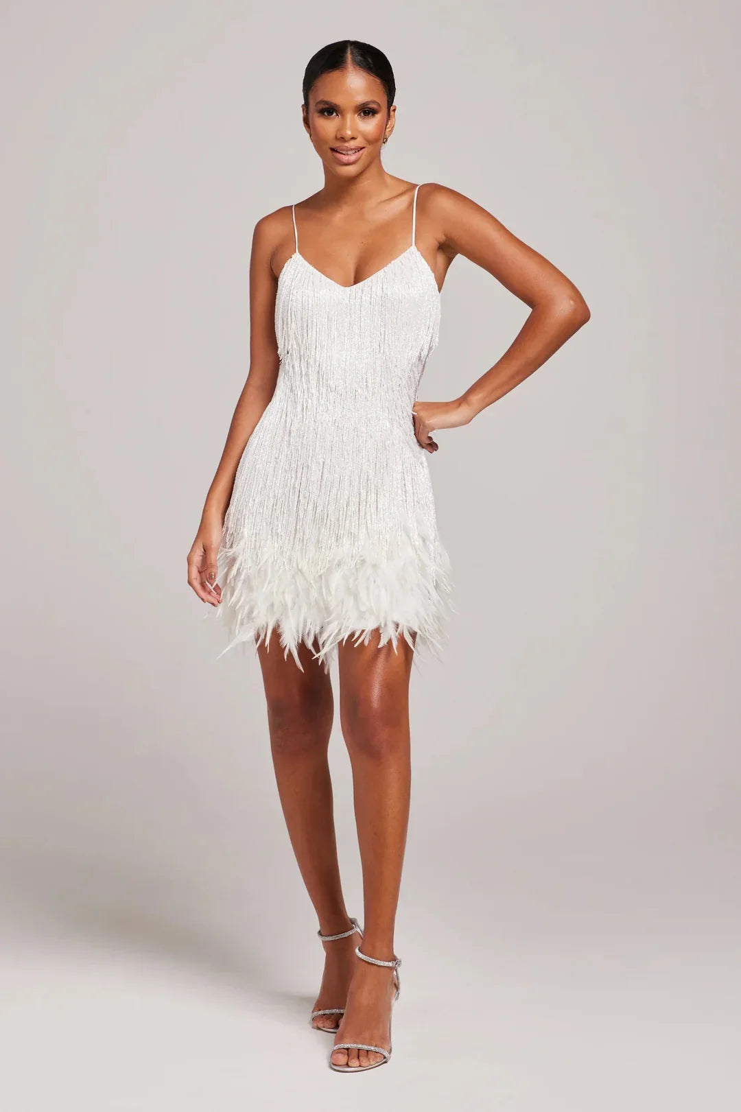 Glimmernde Dames Midi Jurk voor Feest in Wit