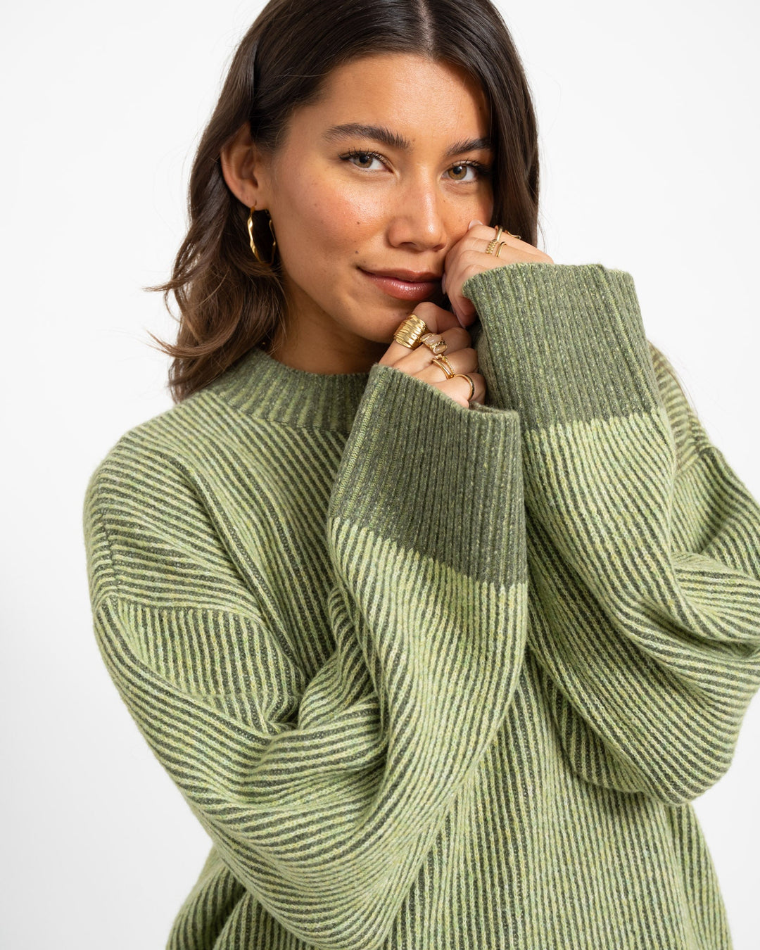 Groene dames trui oversized casual in Groen 1