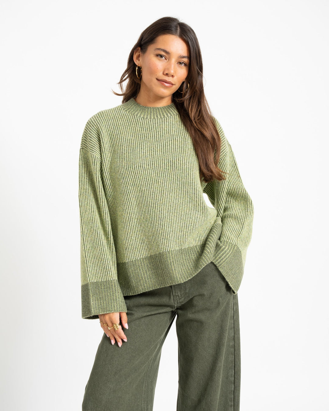 Groene dames trui oversized casual in Groen 2