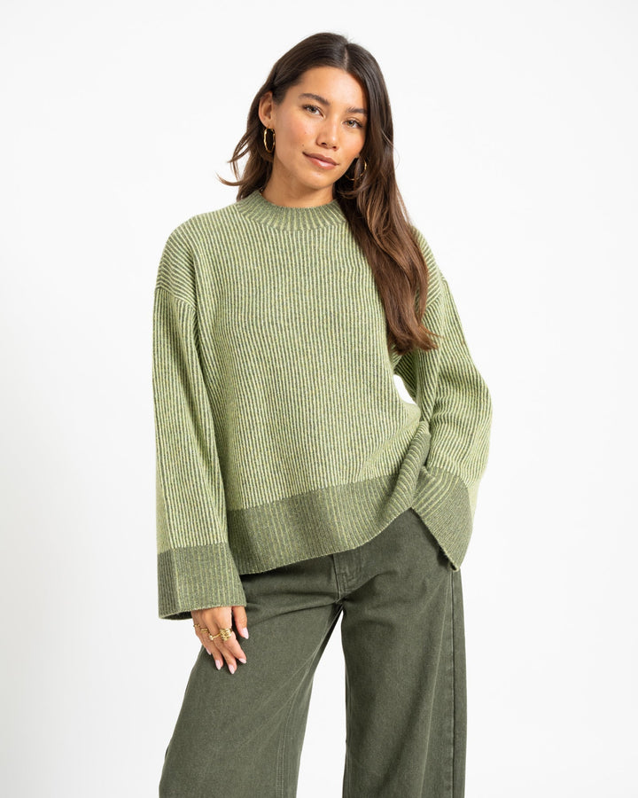 Groene dames trui oversized casual in Groen 2