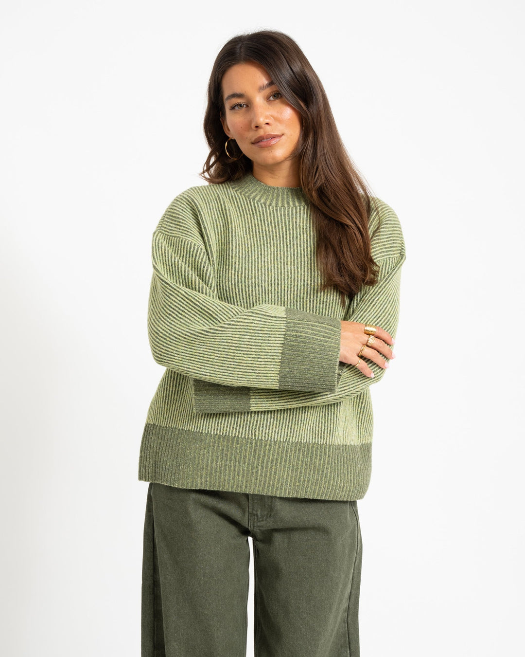 Groene dames trui oversized casual in Groen 3