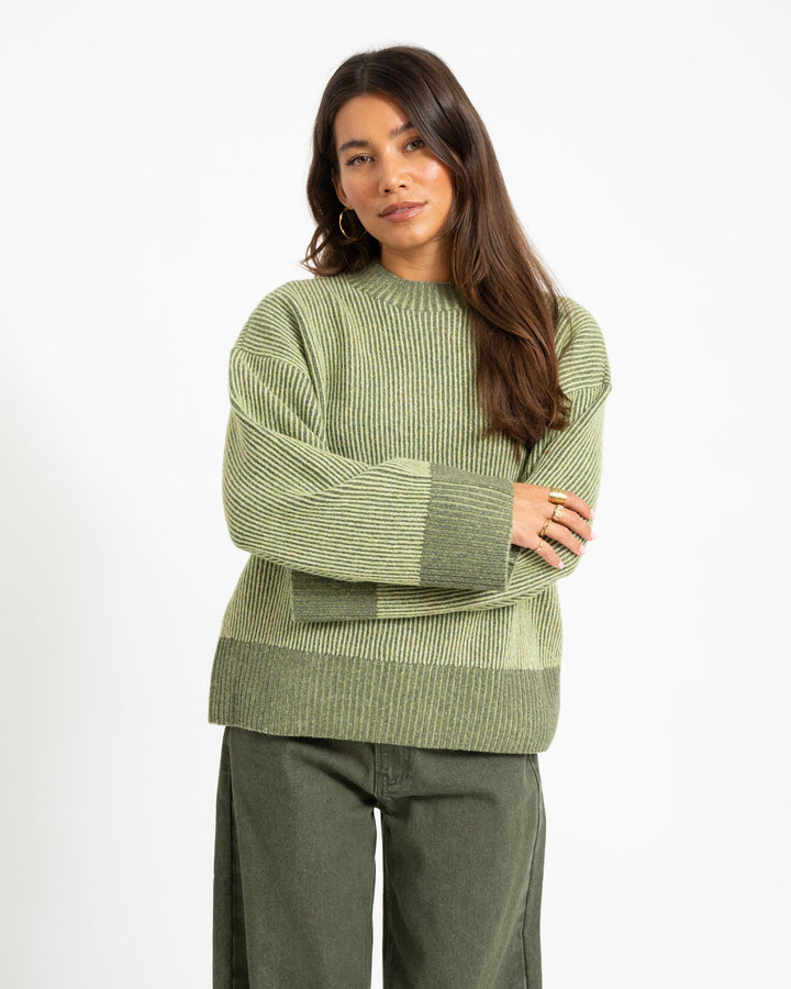 Groene dames trui oversized casual in Groen 3