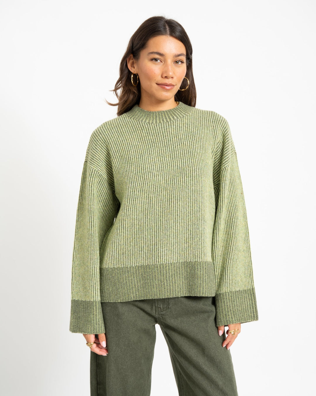 Groene dames trui oversized casual in Groen 4