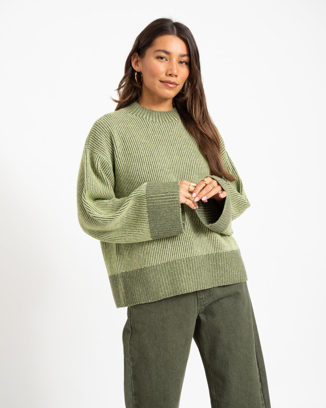 Groene dames trui oversized casual in Groen 7