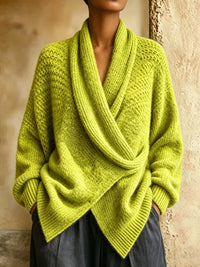 Evi | Groene Oversized Damesstrui met Shawl Collar