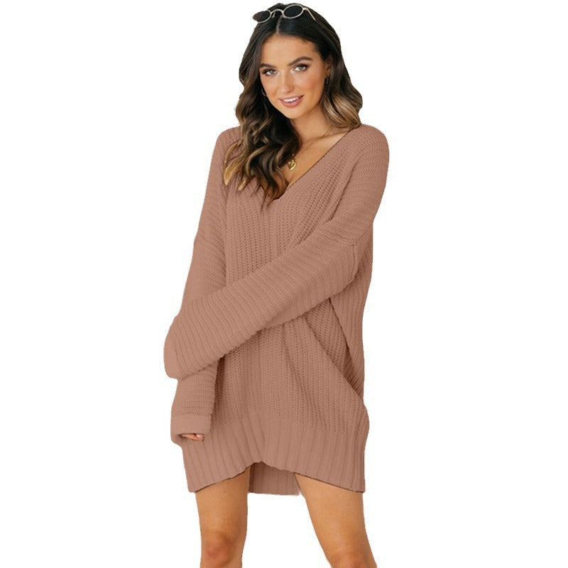 Grofgebreide Dames Trui Jurk Oversized (10)