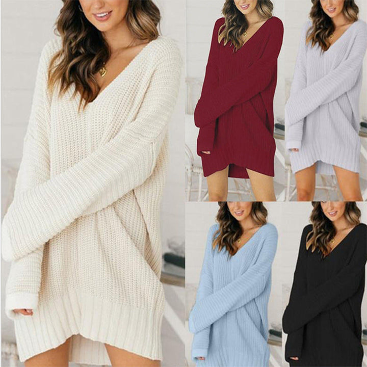 Grofgebreide Dames Trui Jurk Oversized (5)