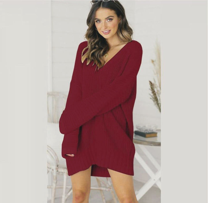 Grofgebreide Dames Trui Jurk Oversized (6)