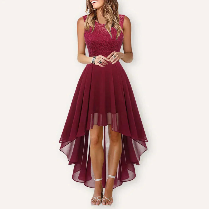 Erin gastenjurk met asymmetrische high-low zoom foto 3