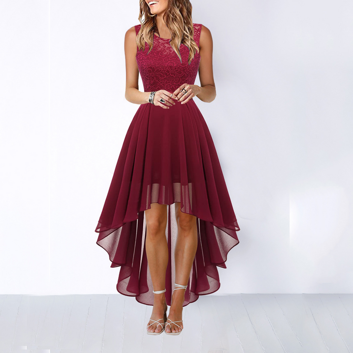 Erin gastenjurk met asymmetrische high-low zoom foto 4