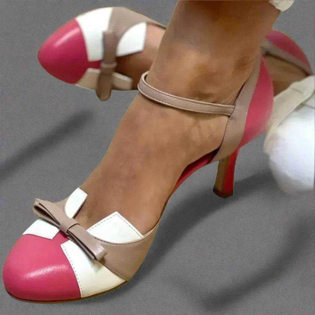Klassieke dames pumps met elegante strik in Roze