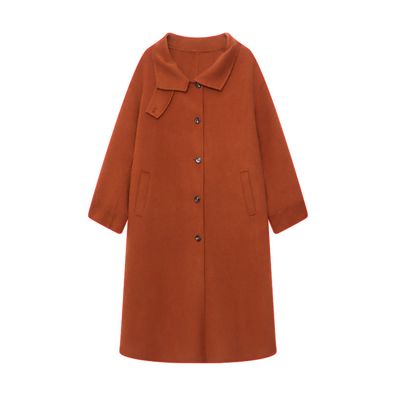 Klassieke lange wollen winterjas voor dames (6)