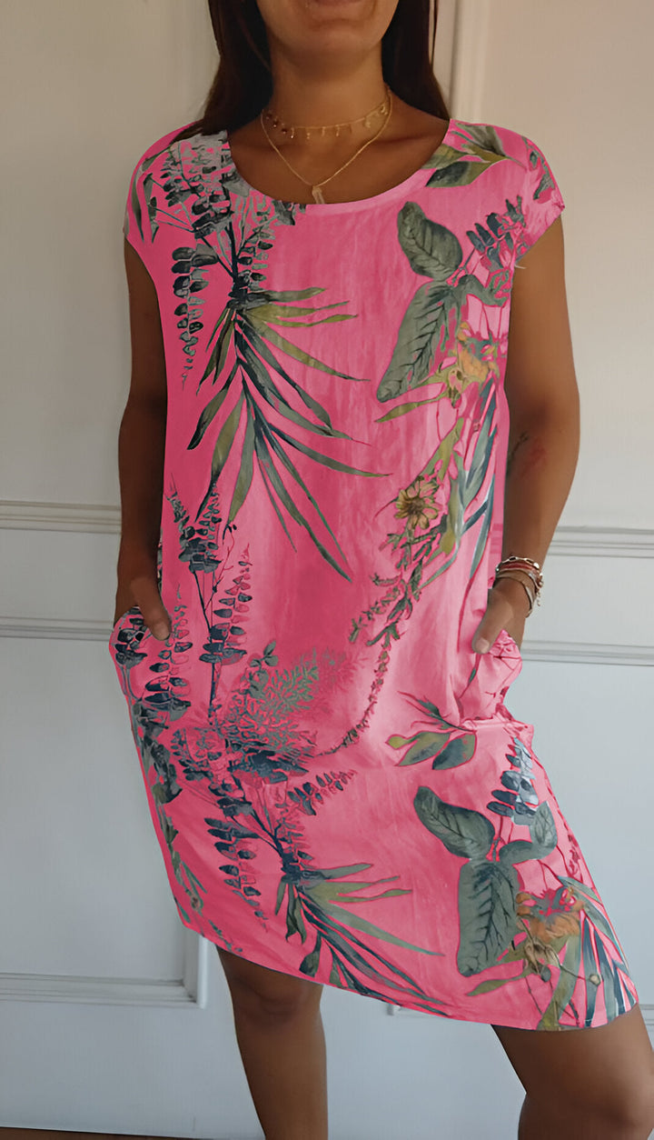 Klassieke Midi-Zomerjurk voor Dames in Roze
