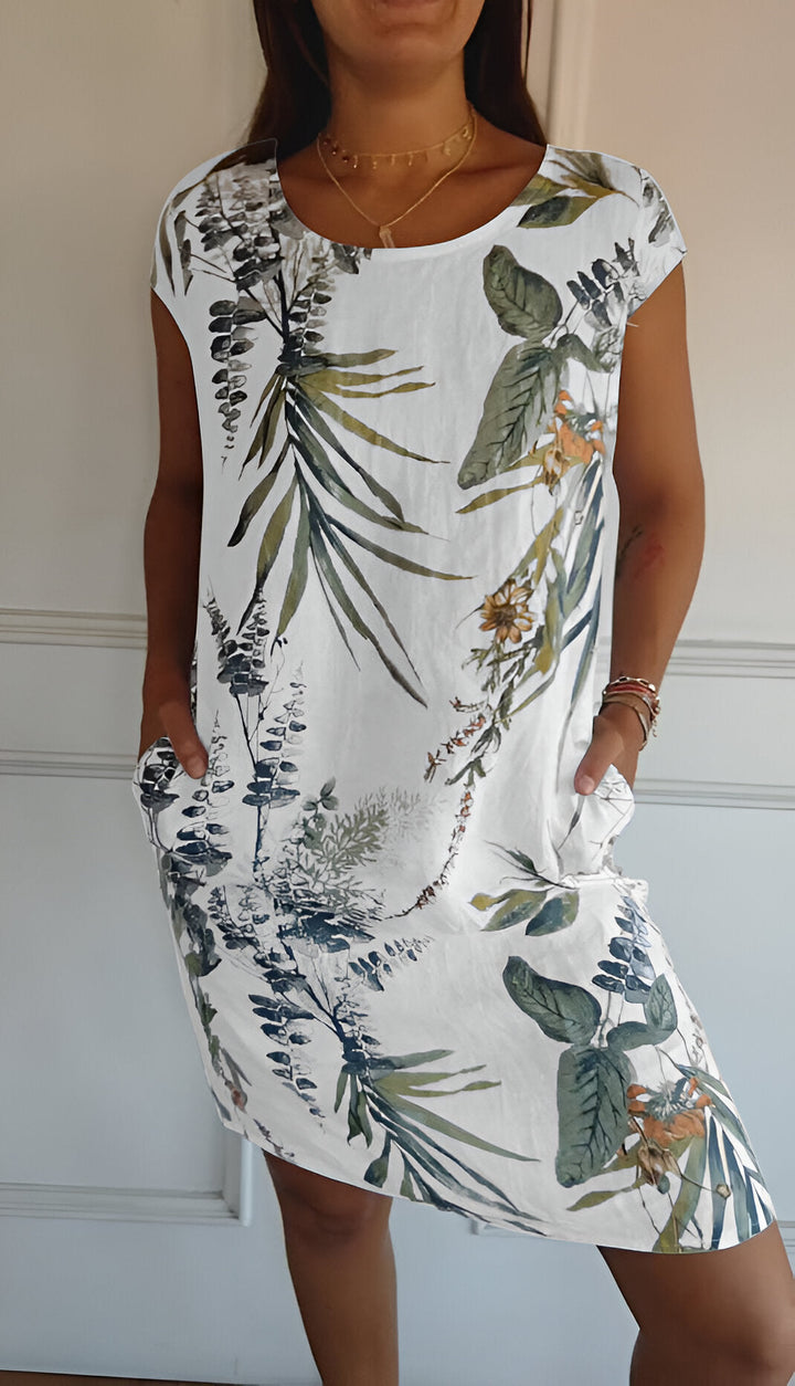 Klassieke Midi-Zomerjurk voor Dames in Weiß und Grün