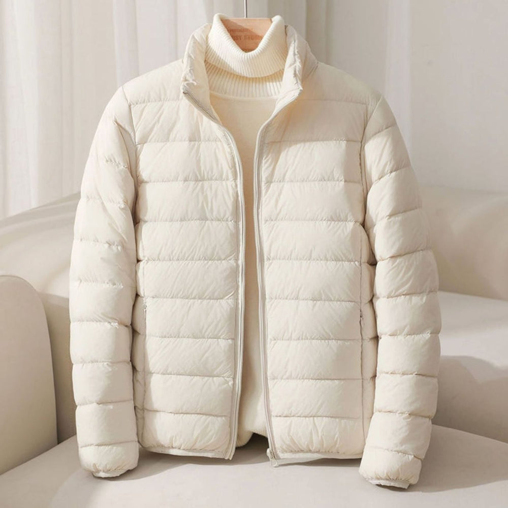 Klassieke Winterjas Dames gestept gewatteerd in Beige
