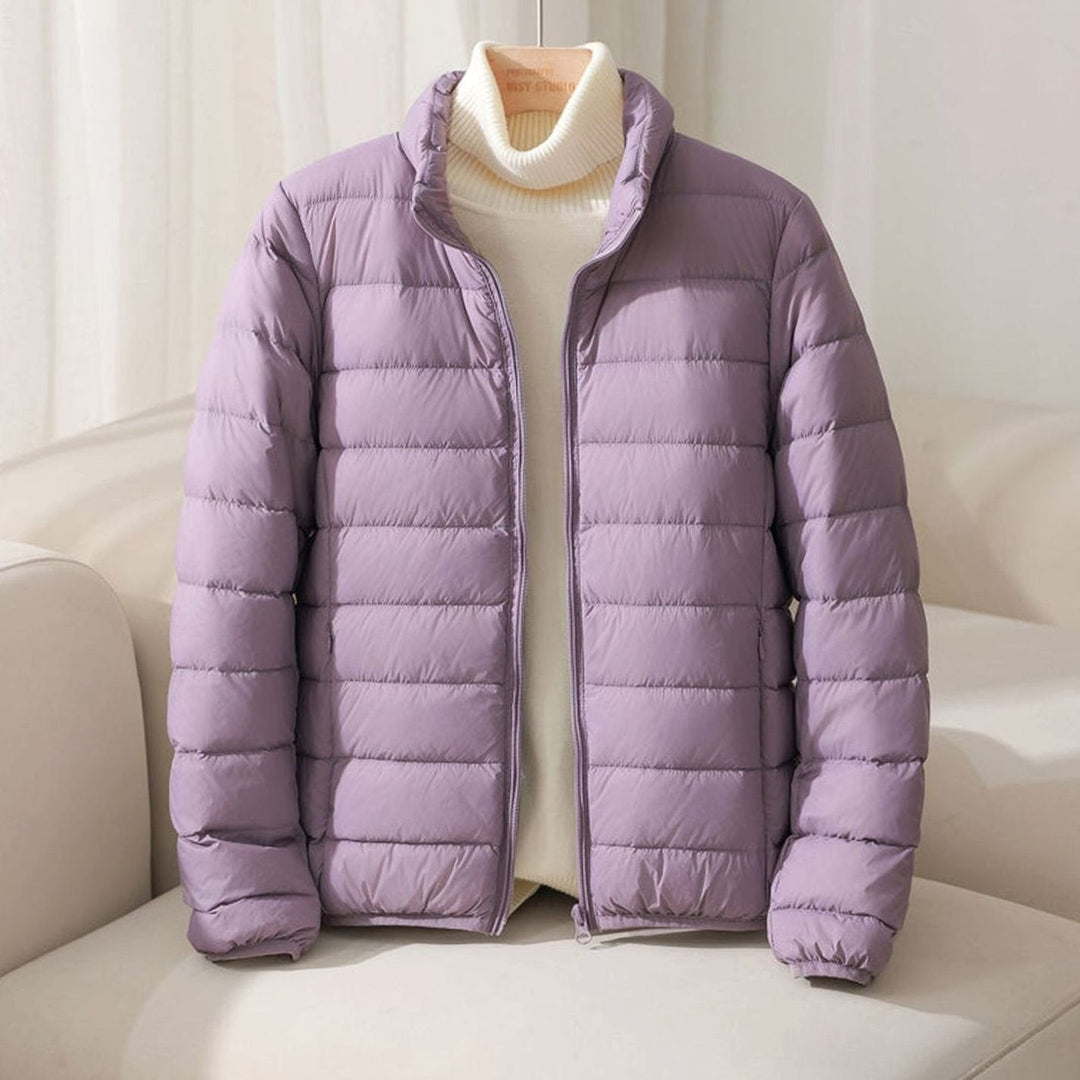 Klassieke Winterjas Dames gestept gewatteerd in Lavender